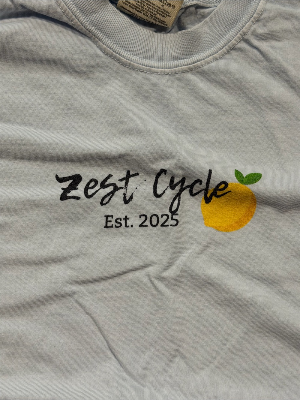 Comfort Colors Zest Cycle Graphic T-Shirt Size M Light Blue